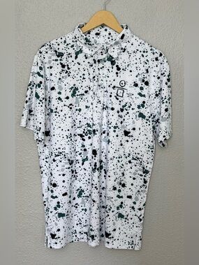 Birdies over Bogeys | Green Splatter Performance Polo | Size Large